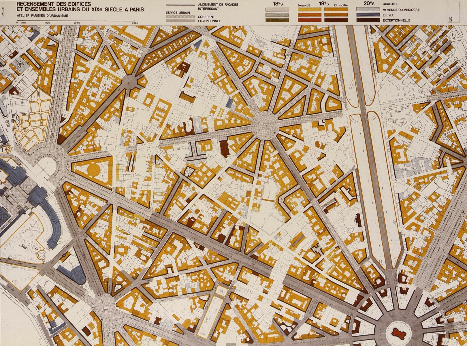Carte sur le recensement des édifices et ensembles urbains du XIXe siècle à Paris - zoom © Apur