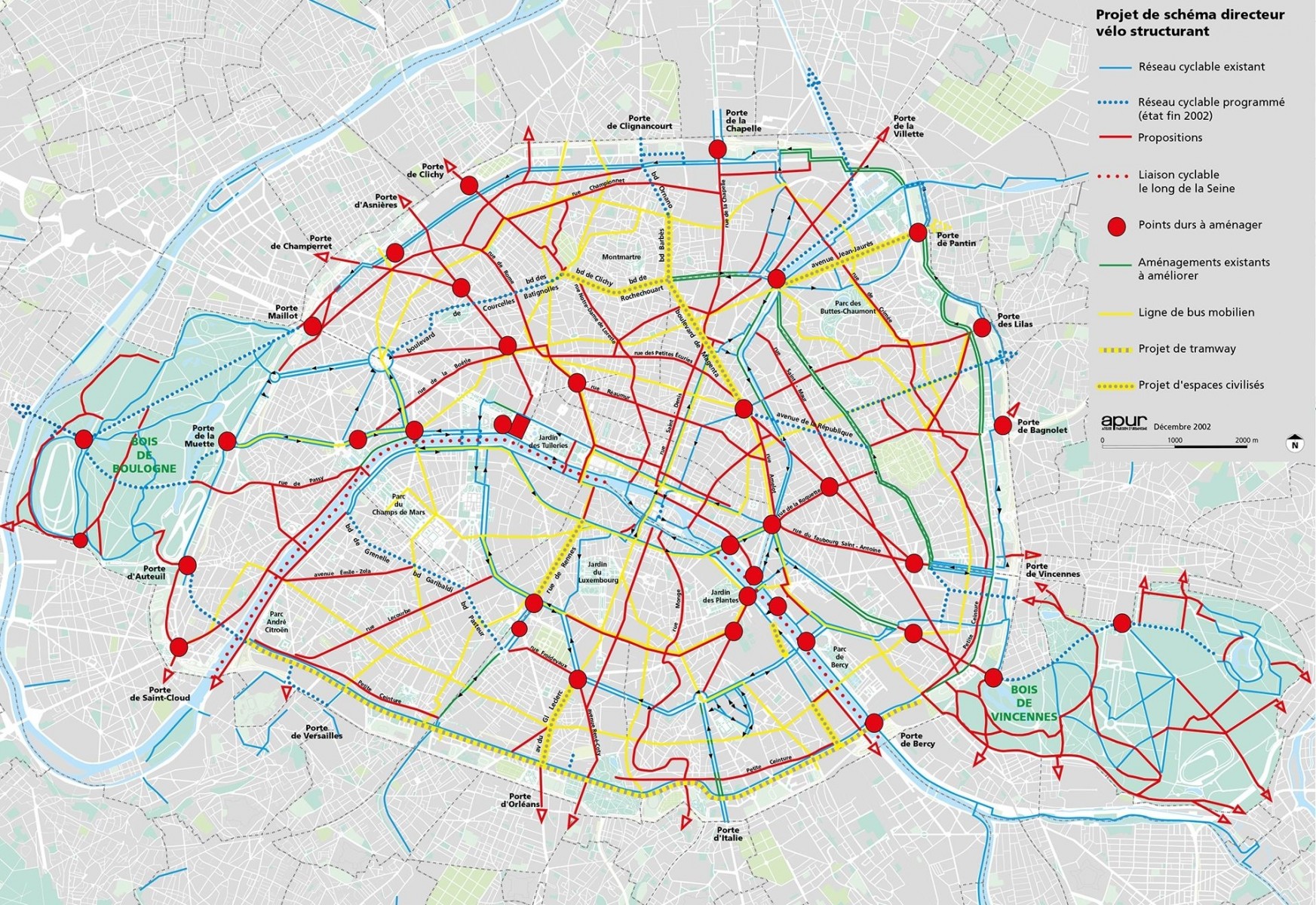 Schéma directeur du réseau cyclable parisien, 2002 - 2010